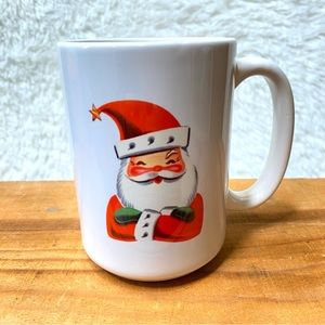 Retro Santa Merry Christmas Two Sided Graphic Coffee Mug
